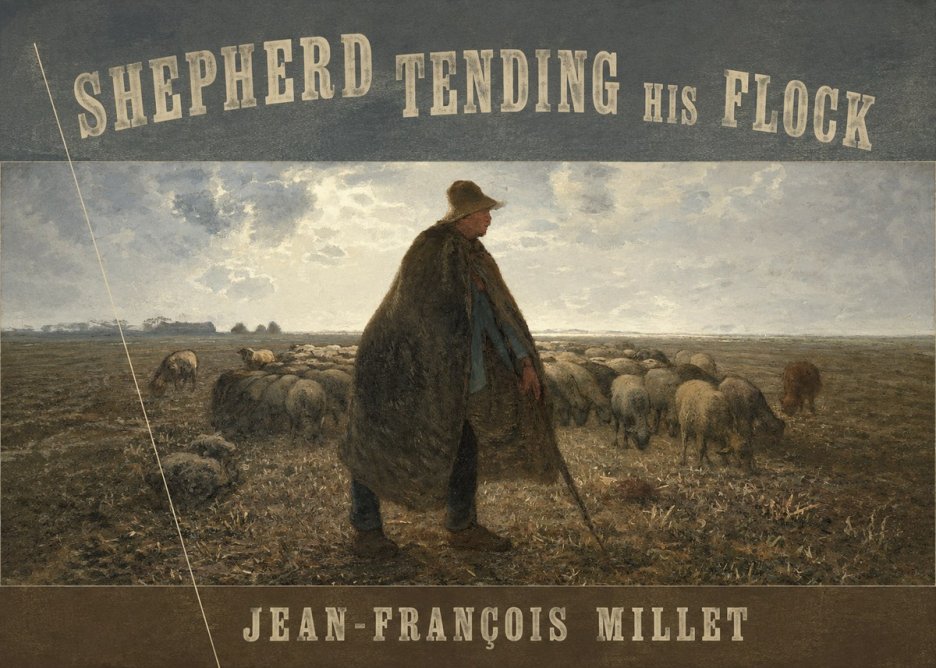 Jean-François Millet Shepherd Tending His Flock No6 - Affiche