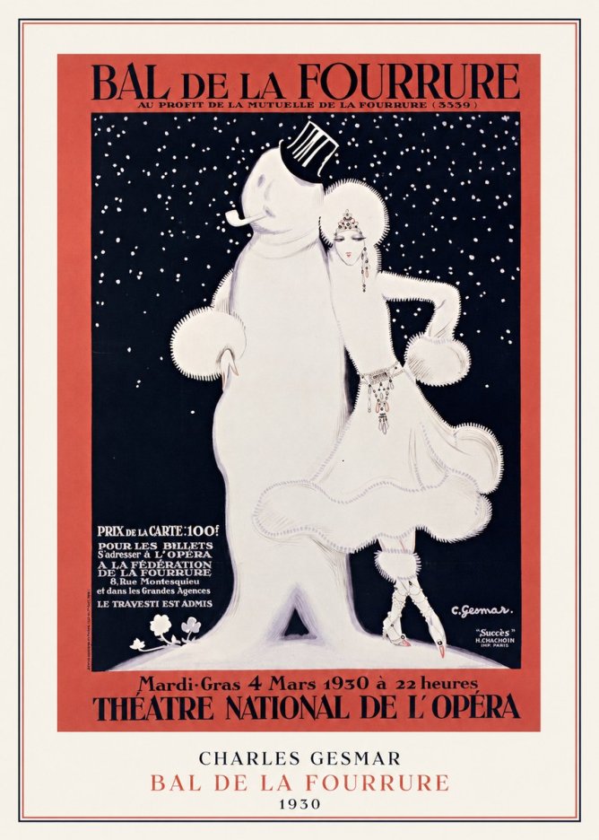 Charles Gesmar Bal De La Fourrure I No4 - Affiche