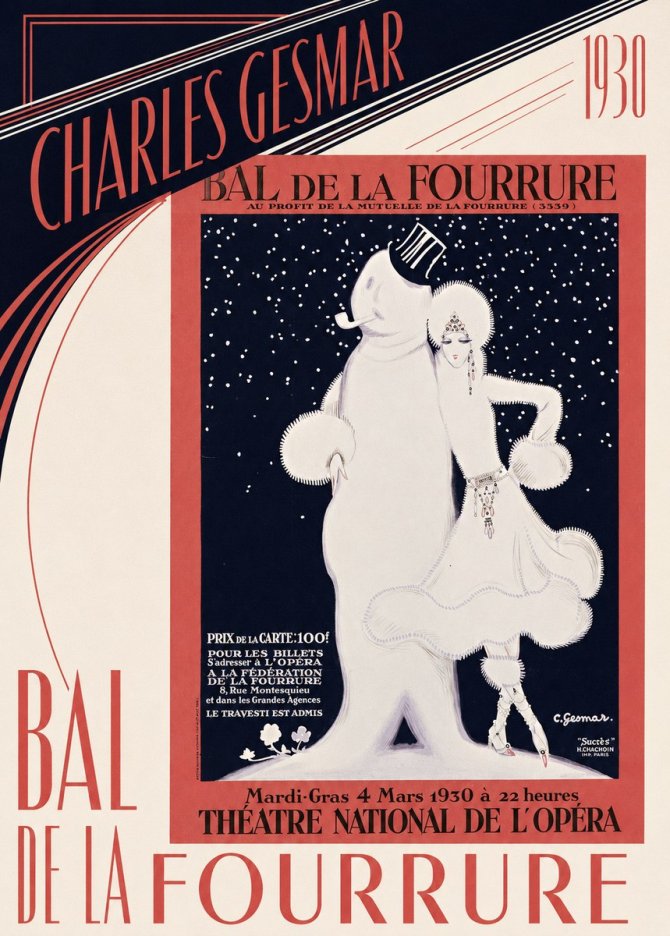 Charles Gesmar Bal De La Fourrure I No5 - Affiche