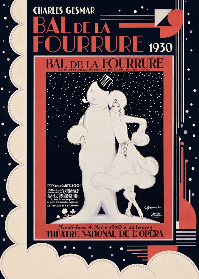 Charles Gesmar Bal De La Fourrure I No6 - Affiche