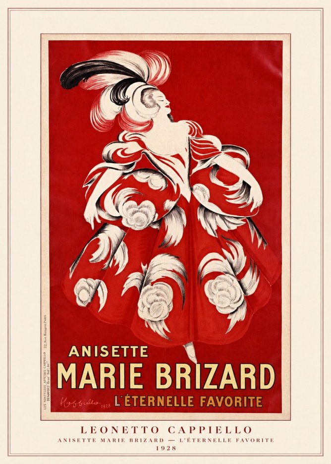 Leonetto Cappiello Ansette Marie Brizard - L'éternelle Favorite No3 - Affiche