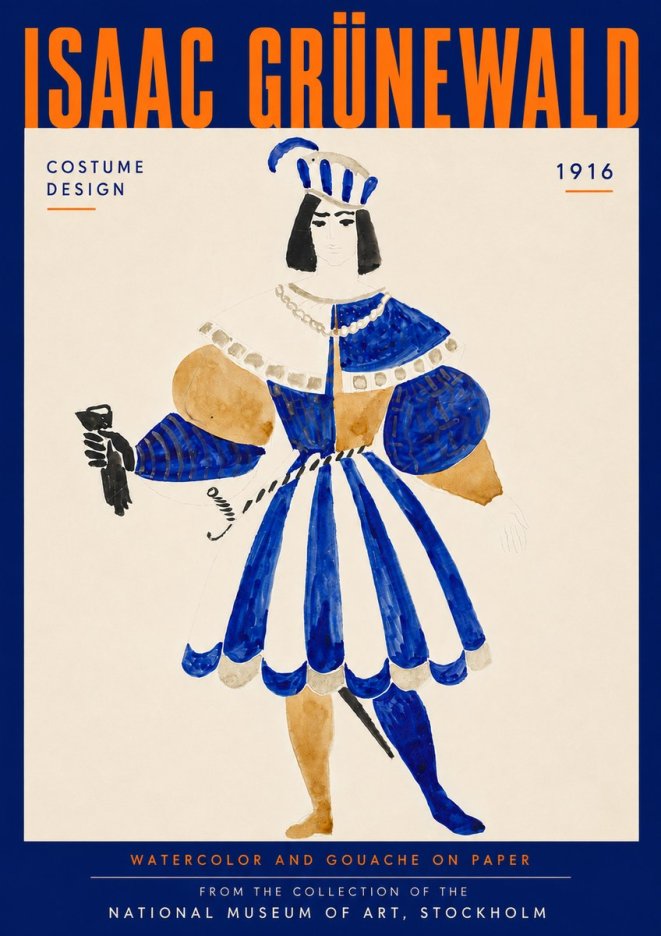 Isaac Grünewald Costume Design III No5 - Affiche