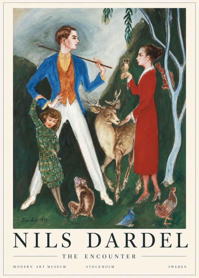 Nils Dardel The Encounter No1 - Affiche