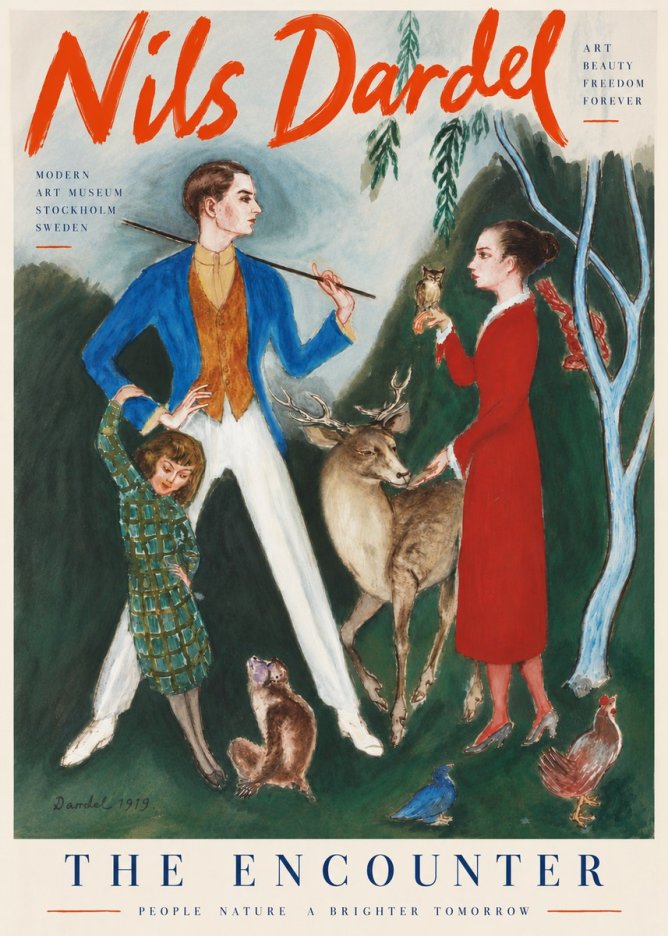 Nils Dardel The Encounter No6 - Affiche