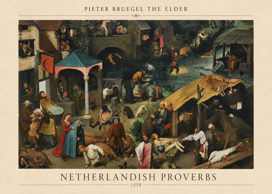 Pieter Bruegel Netherlandish Proverbs V No5 - Affiche