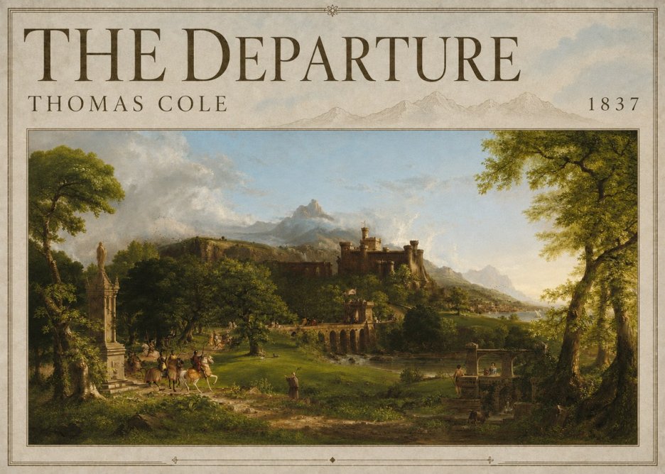 Thomas Cole The Departure II No3 - Affiche