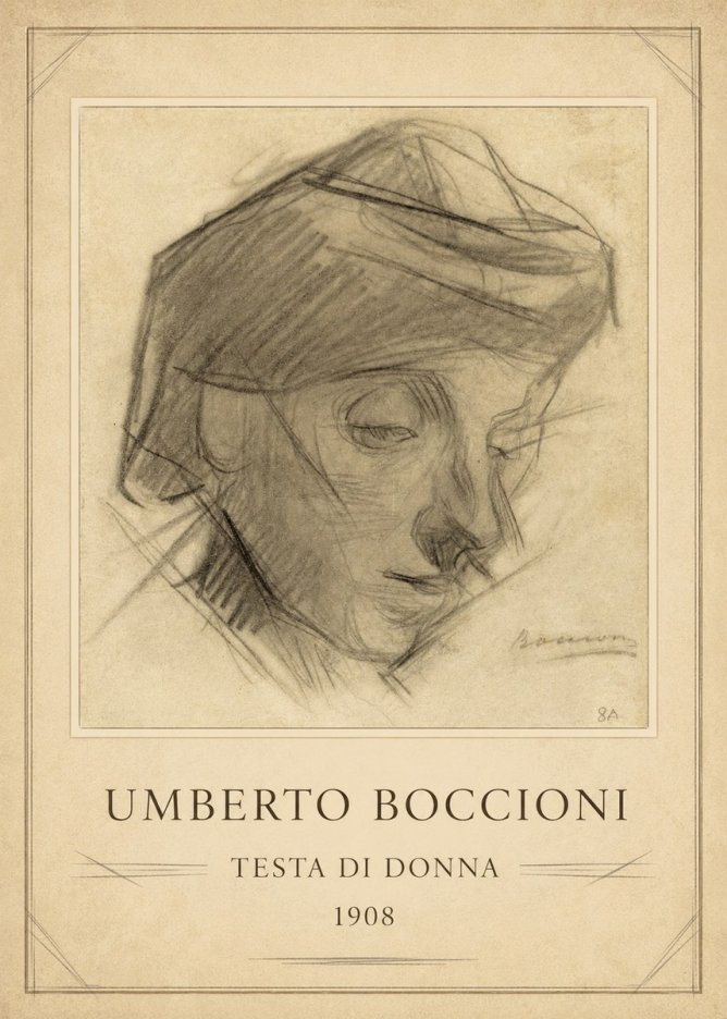 Umberto Boccioni Testa Di Donna No1 - Affiche