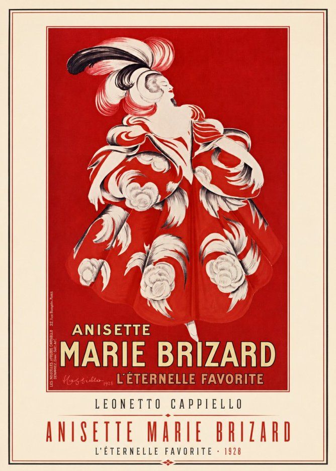 Leonetto Cappiello Anisette Marie Brizard - L'éternelle Favorite No1 - Affiche