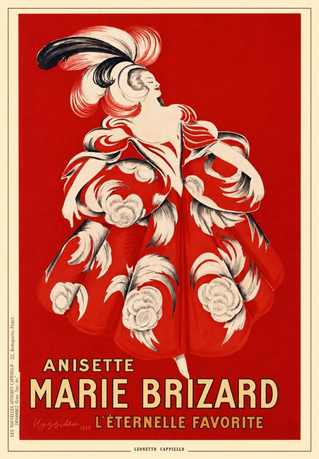 Leonetto Cappiello Anisette Marie Brizard - L'éternelle Favorite No5 - Affiche