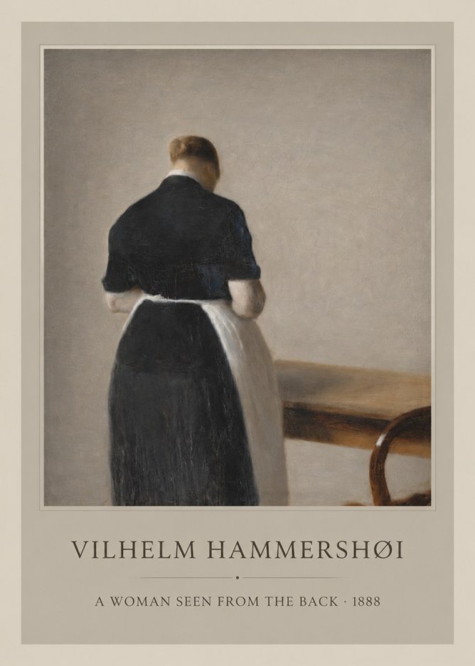 Vilhelm Hammershøi A Woman Seen from the Back No1 - Affiche