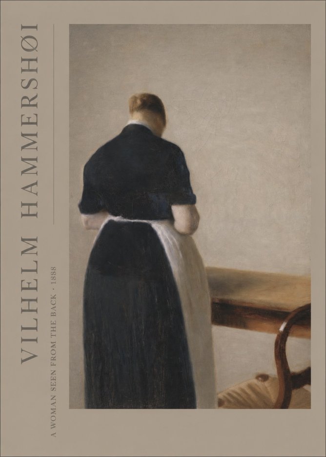 Vilhelm Hammershøi A Woman Seen from the Back No2 - Affiche