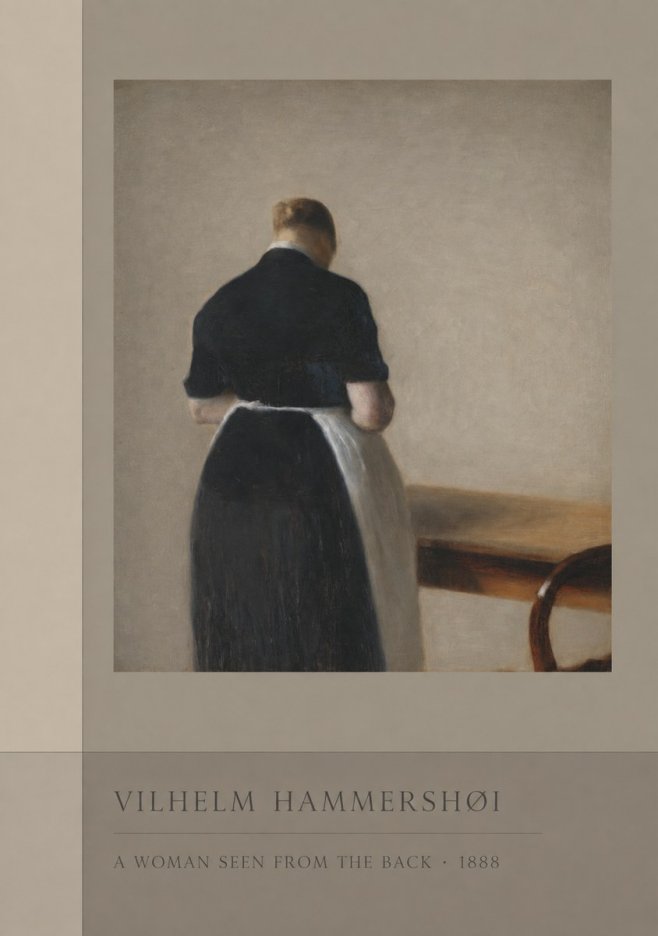Vilhelm Hammershøi A Woman Seen from the Back No3 - Affiche