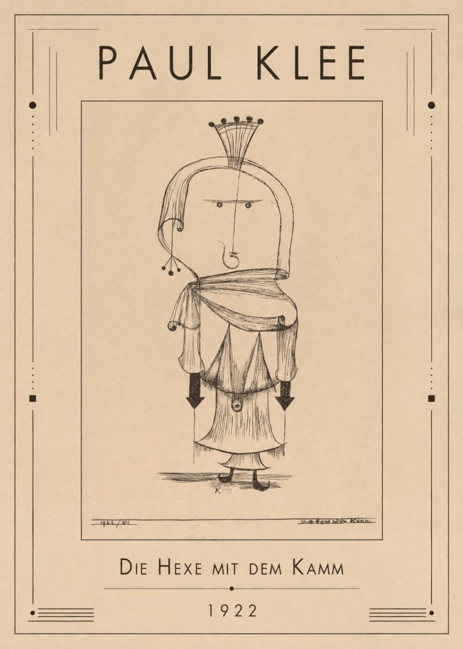 Paul Klee Die Hexe Mit Dem Kamm No1 - Affiche