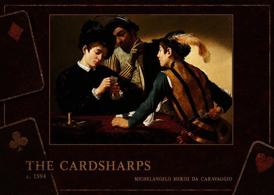 Michelangelo Merisi da Caravaggio The Cardsharps II No4 - Affiche