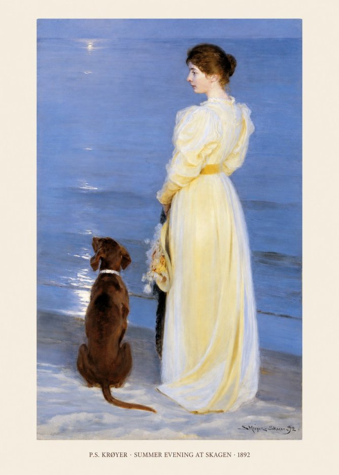 P.S. Krøyer Summer Evening at Skagen No5 - Affiche