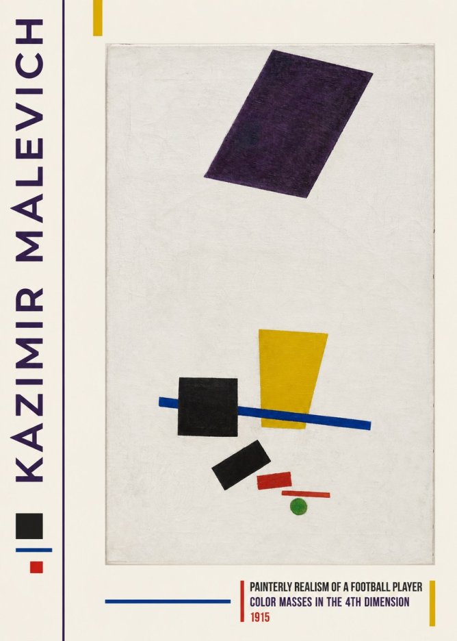 Kazimir Malevich Painterly Realism of a Football Player Color Masses in the 4Th Dimension No2 - Affiche