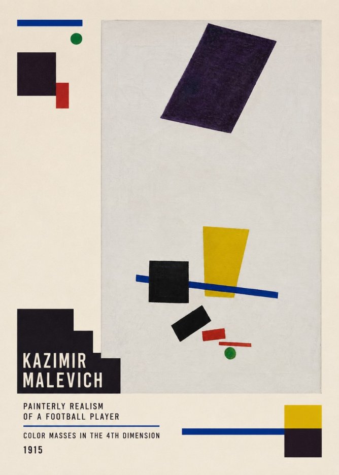 Kazimir Malevich Painterly Realism of a Football Player Color Masses in the 4Th Dimension No5 - Affiche