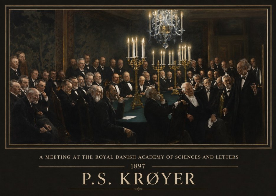 P.S. Krøyer A Meeting at the Royal Danish Academy of Sciences and Letters No1 - Affiche