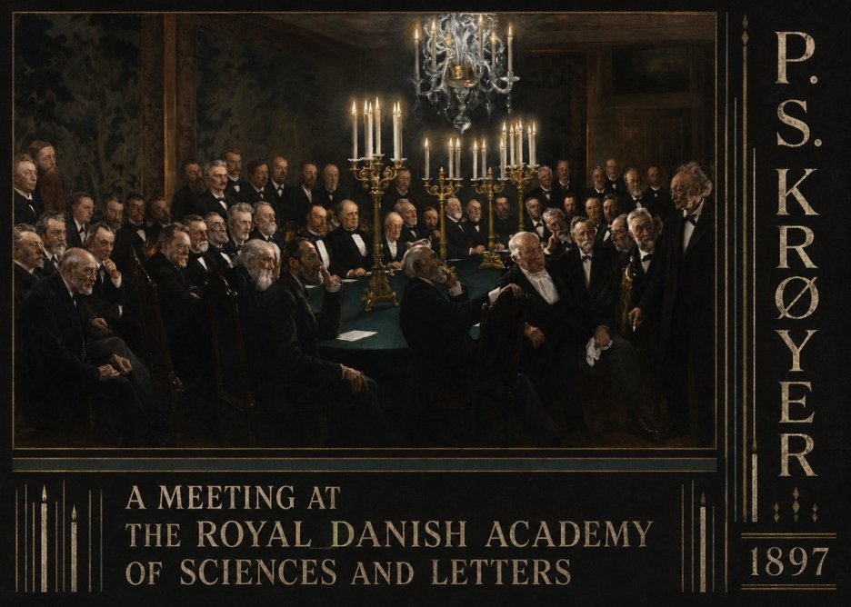 P.S. Krøyer A Meeting at the Royal Danish Academy of Sciences and Letters No5 - Affiche