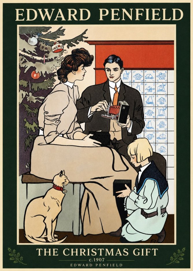 Edward Penfield The Christmas Gift No1 - Affiche