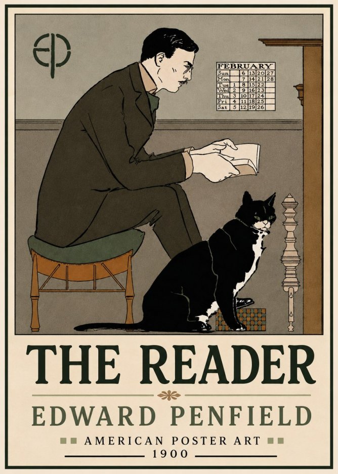 Edward Penfield The Reader I No4 - Affiche