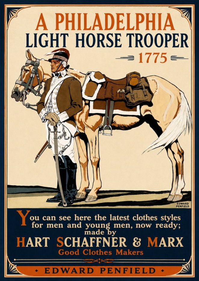 Edward Penfield A Philadelphia Light Horse Trooper 1775 No5 - Affiche