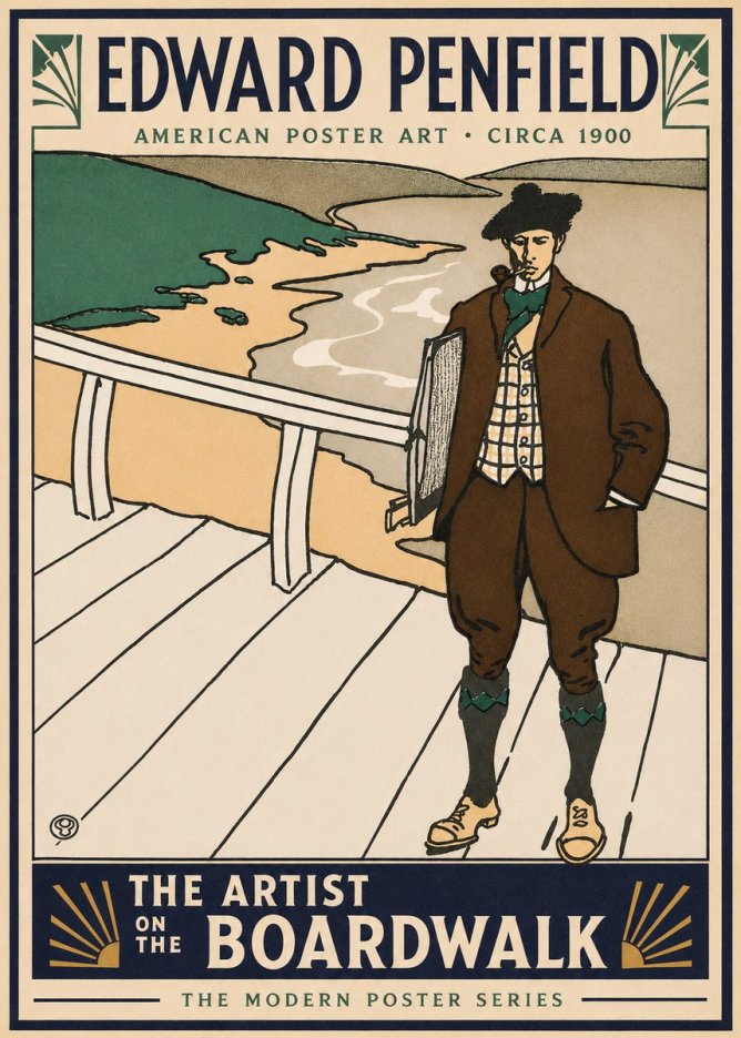 Edward Penfield The Artist on the Boardwalk No3 - Affiche