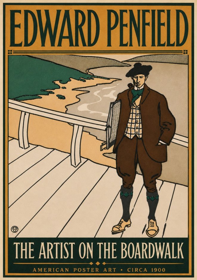 Edward Penfield The Artist on the Boardwalk No6 - Affiche