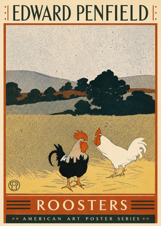 Edward Penfield Roosters No4 - Affiche