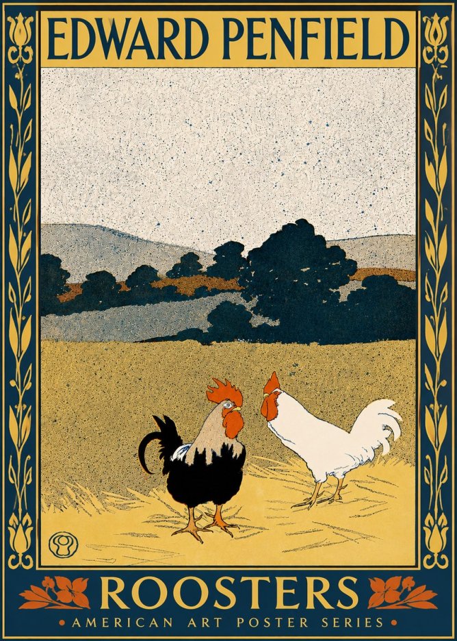 Edward Penfield Roosters No5 - Affiche