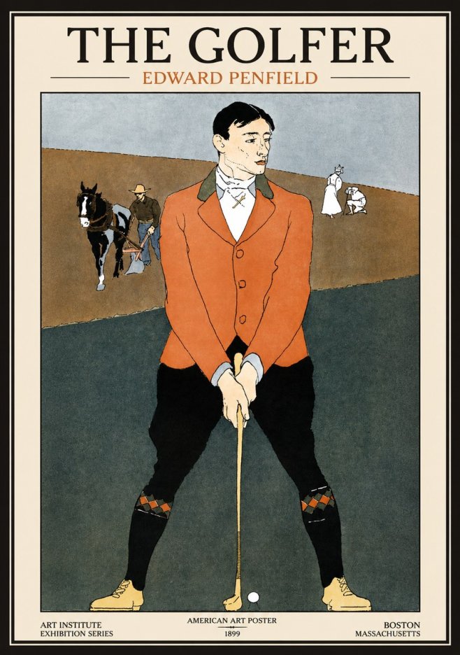 Edward Penfield The Golfer No1 - Affiche