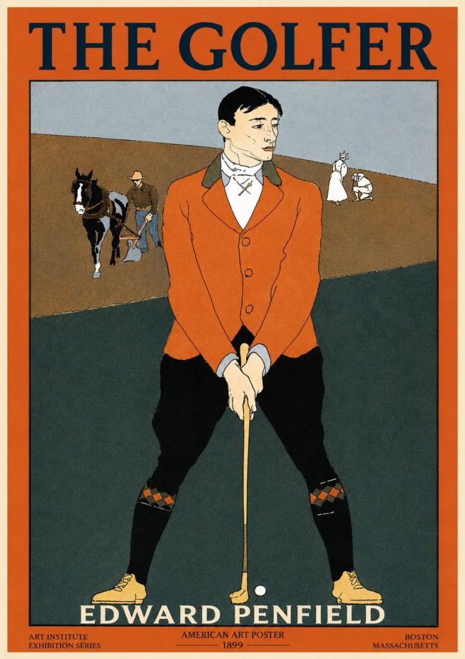 Edward Penfield The Golfer No2 - Affiche