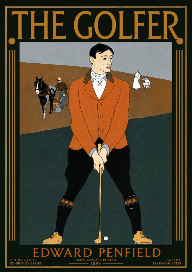 Edward Penfield The Golfer No4 - Affiche