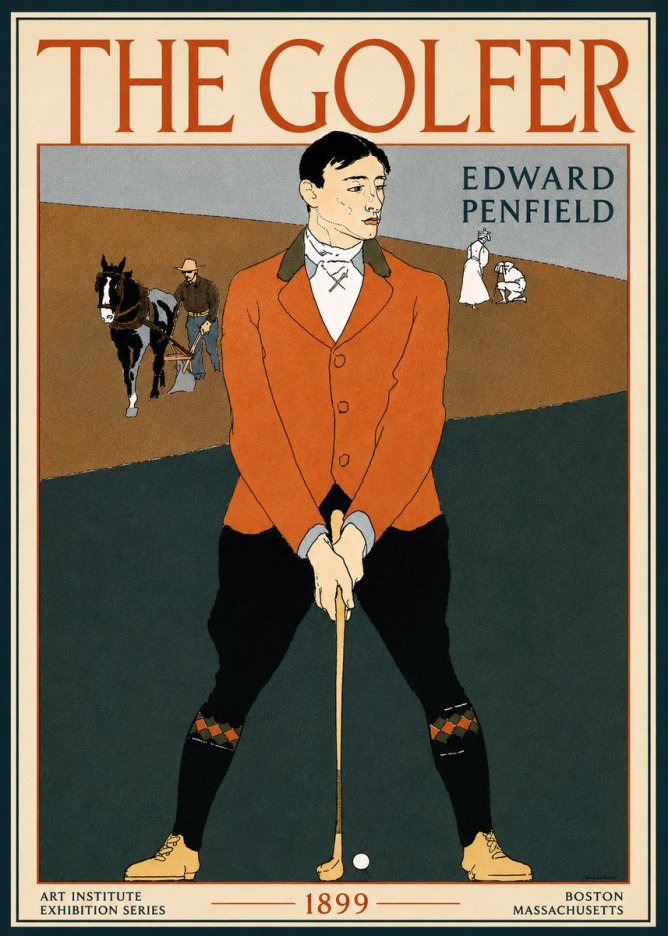 Edward Penfield The Golfer No5 - Affiche