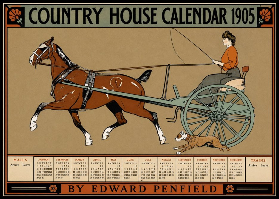 Edward Penfield Country House Calendar 1905 No3 - Affiche
