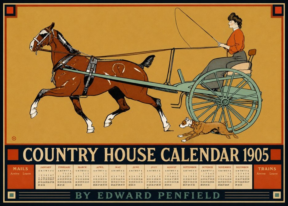 Edward Penfield Country House Calendar 1905 No4 - Affiche