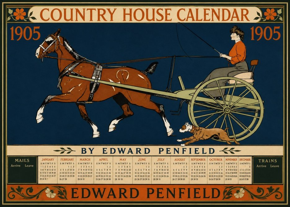Edward Penfield Country House Calendar 1905 No5 - Affiche