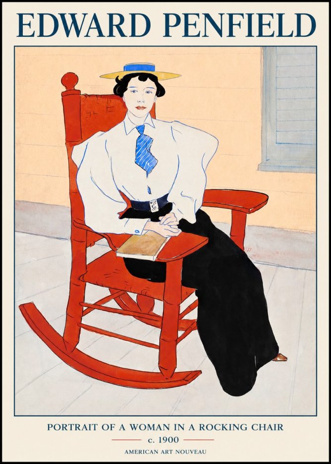 Edward Penfield Portrait of a Woman in a Rocking Chair No1 - Affiche