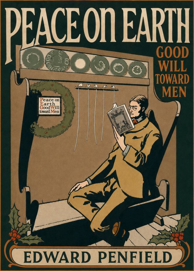 Edward Penfield Peace on Earth Good Will Toward Men No6 - Affiche