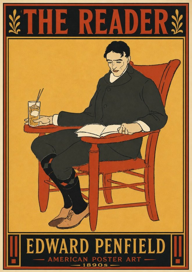 Edward Penfield The Reader II No5 - Affiche