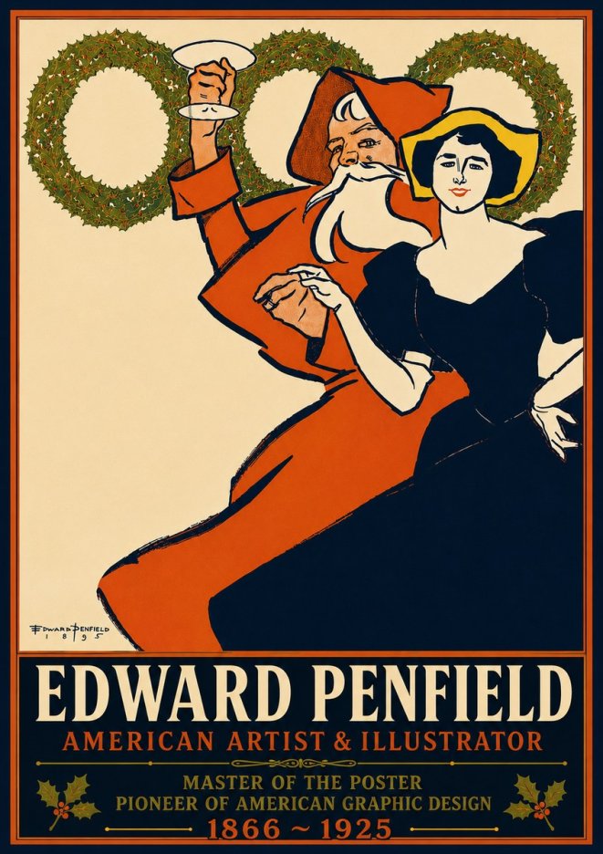 Edward Penfield Christmas. Cheer No6 - Affiche