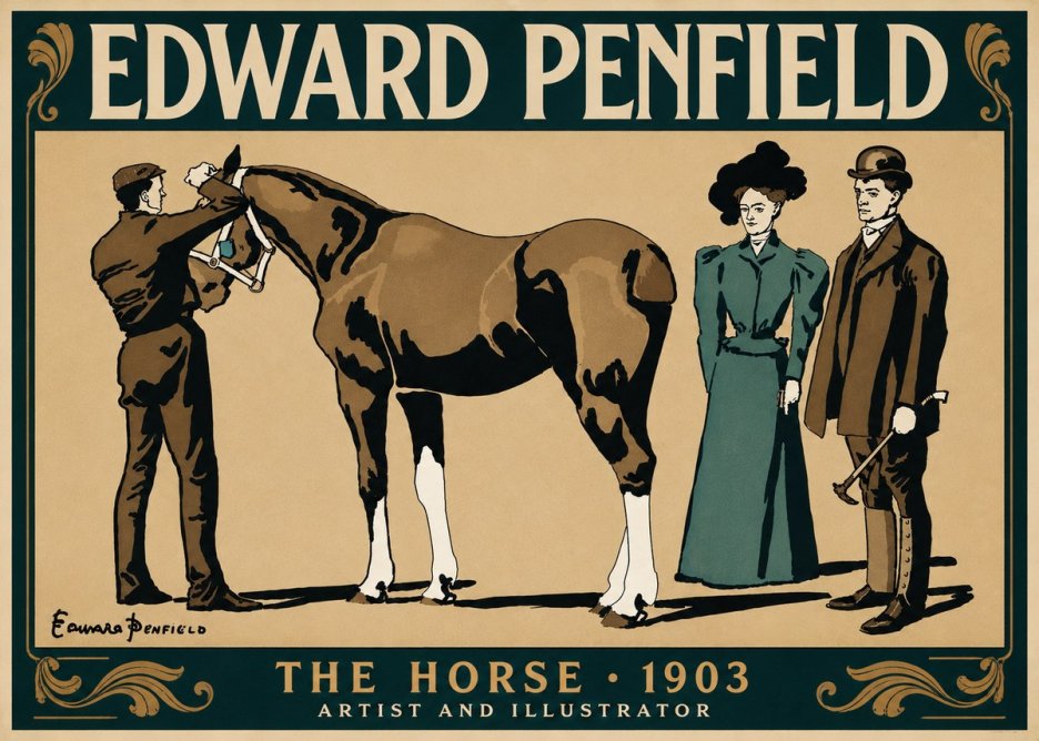 Edward Penfield The Horse No5 - Affiche
