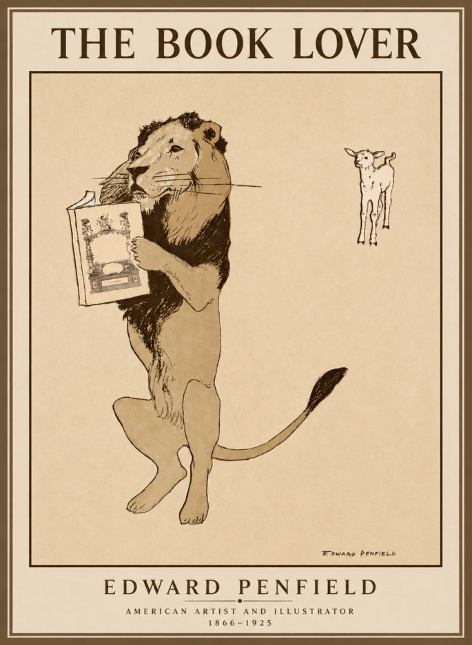 Edward Penfield The Book Lover No1 - Affiche