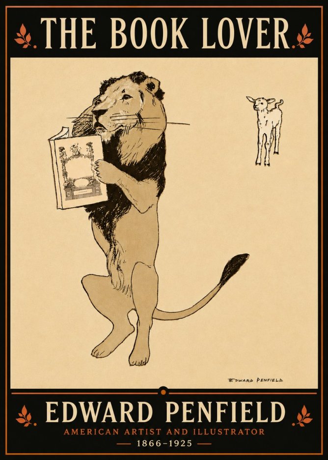 Edward Penfield The Book Lover No3 - Affiche