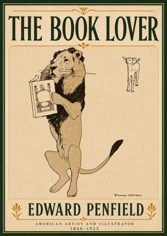 Edward Penfield The Book Lover No6 - Affiche