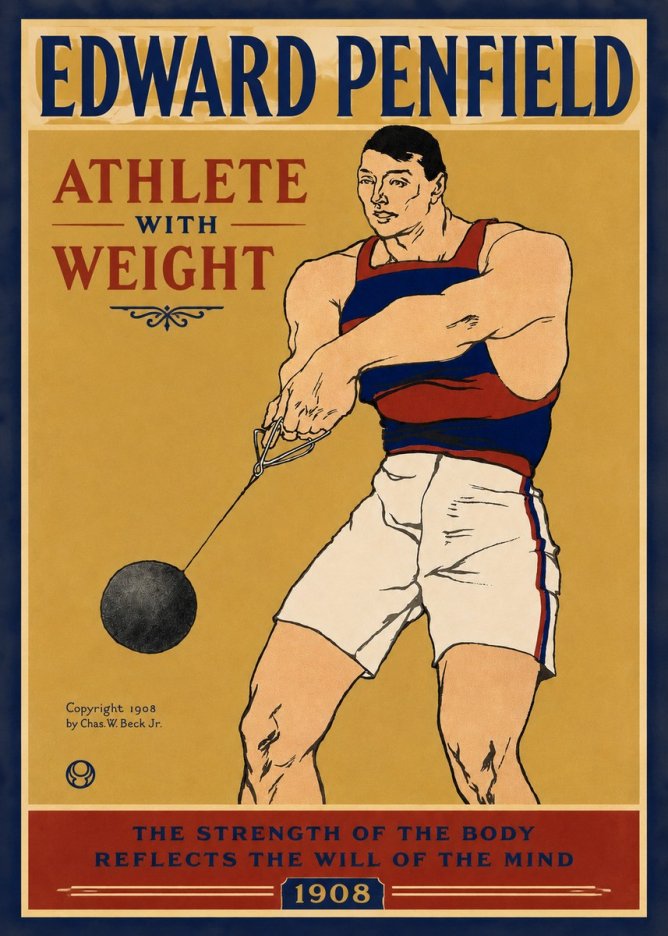 Edward Penfield Athlete with Weight No3 - Affiche