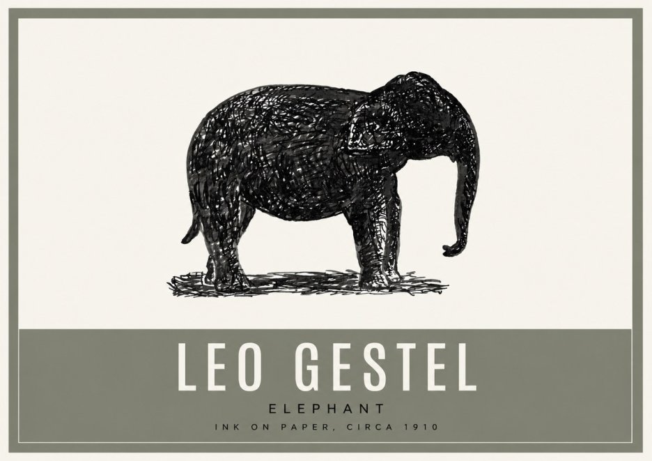 Leo Gestel Elephant No2 - Affiche