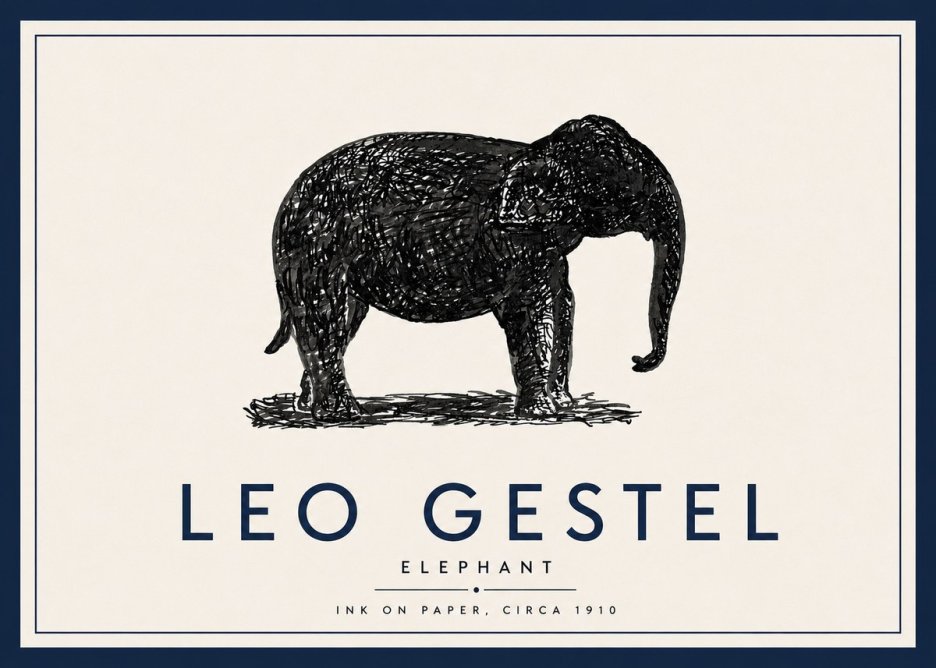 Leo Gestel Elephant No5 - Affiche