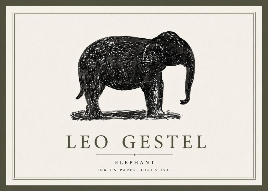 Leo Gestel Elephant No6 - Affiche