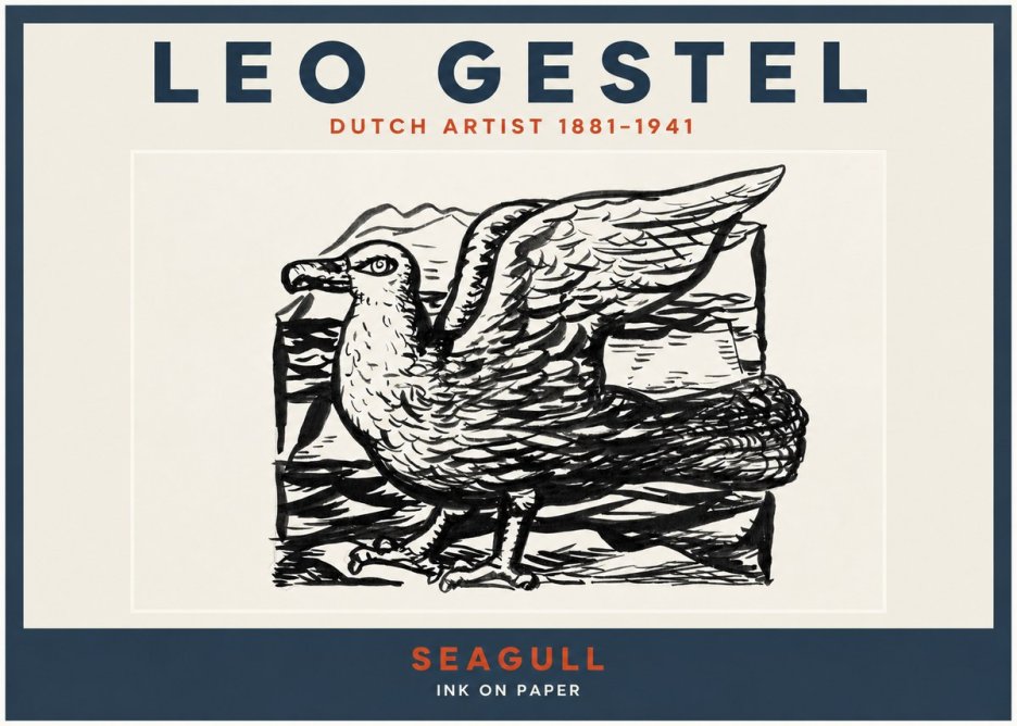 Leo Gestel Seagull No2 - Affiche